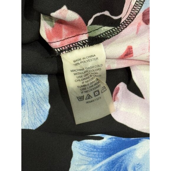 NEW Vince Camuto Shirt Sz Plus 2X Women Black Floral Cold Shoulder Blouse Top - Picture 8 of 8